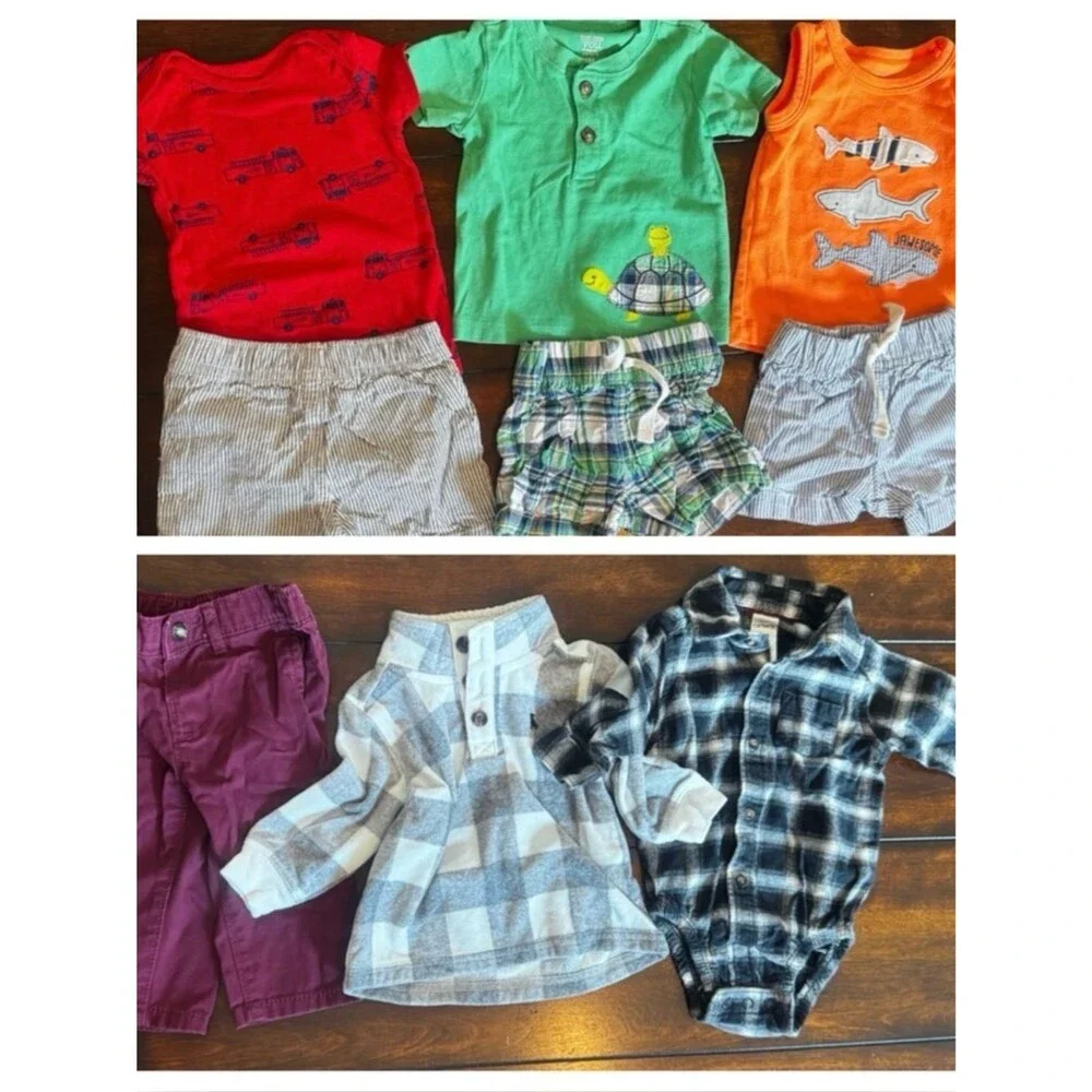 Baby Boy Clothes Bundle 6M Carter’s 🚗🐢☀️🍂